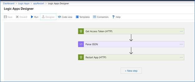 Restart Azure Web App Using Azure Logic App